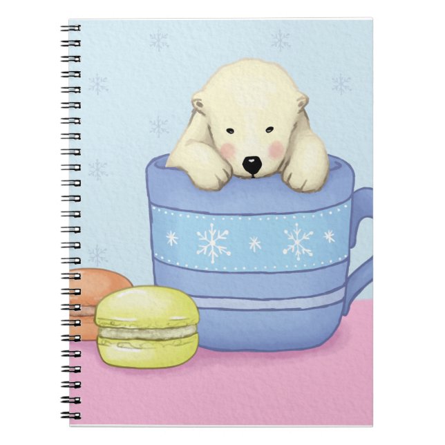 Cute Polar Bear Illustration Notebook (Front)