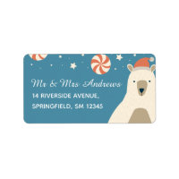 Cute Polar Bear in Santa Hat Custom Christmas
