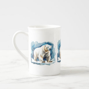 Cute polar bear lovers artic bone china mug