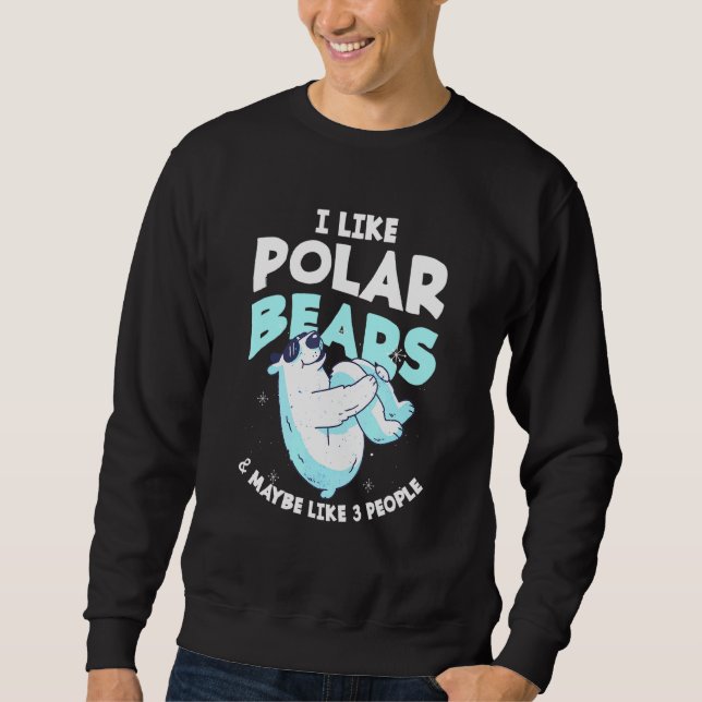 Cute Polar Bear North Pole Ice Animal Sweatshirt (Front)