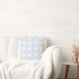 Cute Polar Bear Pattern Nursery Decor Cushion
