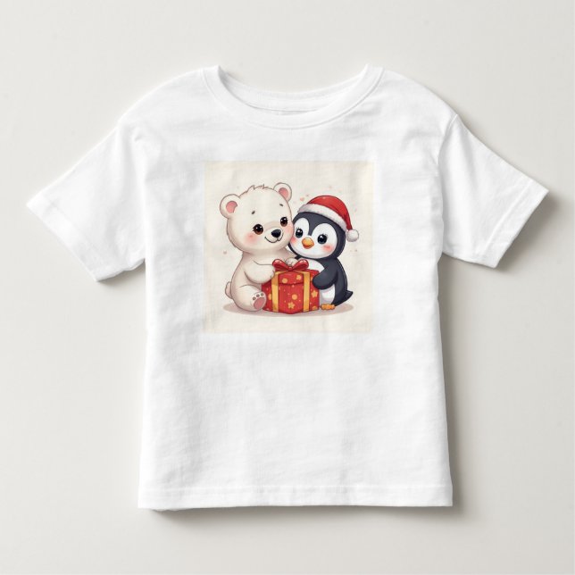 Cute Polar Bear Penguin Baby Jersey Tee (Front)