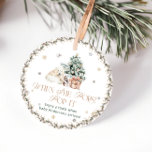 Cute Polar Bear Pop it When She Pops Baby Shower Favour Tags<br><div class="desc">The Cute Polar Bear Pop it When She Pops Baby Shower Favour Tags is a heartwarming and charming design, perfect for a winter-themed celebration. An adorable polar bear, lies next to a beautifully decorated Christmas tree, evoking both warmth and festivity. The snowflakes gently falling around the bear and tree create...</div>