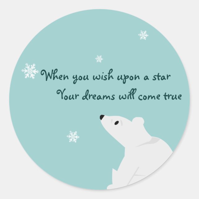 Cute Polar Bear Sticker - customisable (Front)