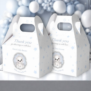 Cute Polar Bear White Winter Boy Baby Shower Favour Box