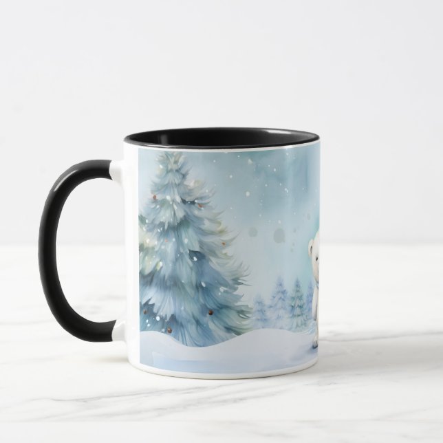 Cute Polar Bear Winter Wonderland Mug  (Left)