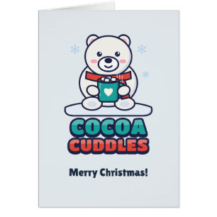 Cute Polar Bear with Hot Cocoa Christmas