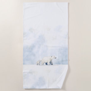 Cute polar bears beach towel