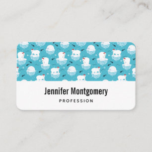 Cute Polar bears in Santa Hats Christmas Pattern Business Card