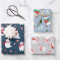 Cute Polar Bears in Three Blue Christmas Patterns
