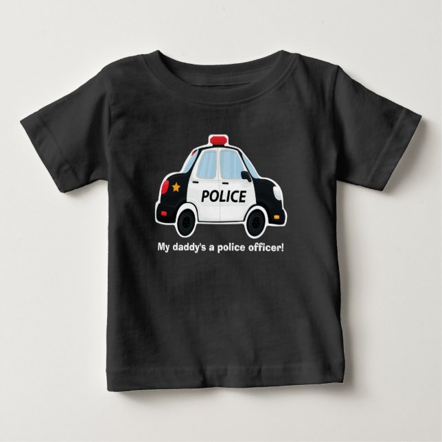 Cute Police Car T-Shirt - Baby - Toddler - Kids (Front)