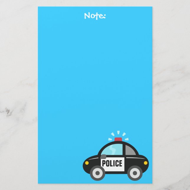 Cute Police Car with Siren For Kids Stationery (Front)