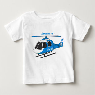 Cute police department helicopter chopper cartoon baby T-Shirt