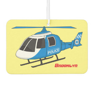 Cute police department helicopter chopper cartoon car air freshener