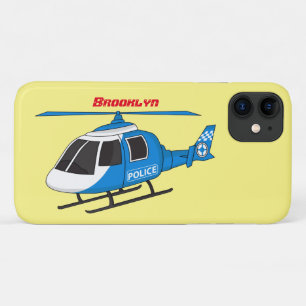 Cute police department helicopter chopper cartoon Case-Mate iPhone case