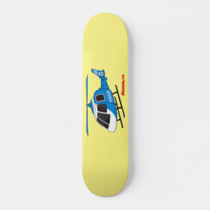 Cute police department helicopter chopper cartoon  skateboard