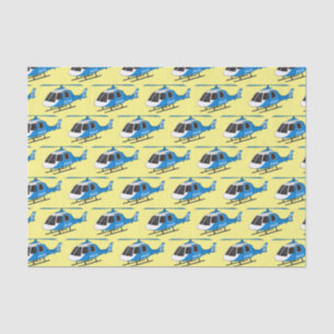 Cute police department helicopter chopper cartoon tissue paper