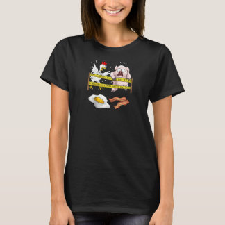 Cute Police Line Do Not Cross Funny Chicken Pig Ea T-Shirt