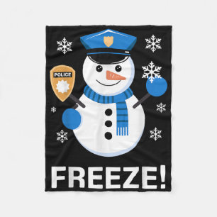 Cute Police Officer Design For Men Women Cop Polic Fleece Blanket