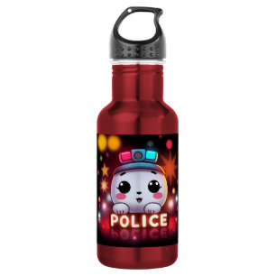 Cute Police Squad – Adorable Patrol Design 532 Ml Water Bottle
