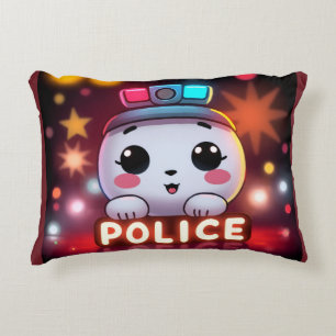 Cute Police Squad – Adorable Patrol Design Decorative Cushion