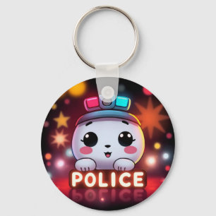 Cute Police Squad – Adorable Patrol Design Key Ring
