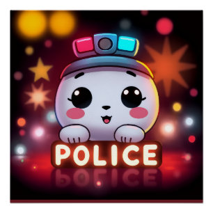 Cute Police Squad – Adorable Patrol Design  Poster