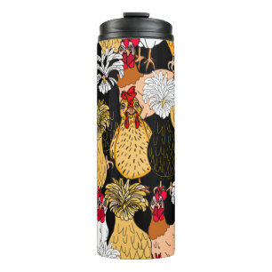 Cute Polish Chickens and Hens Thermal Tumbler