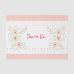 Cute Polka Dot And Floral Design Tissue Paper