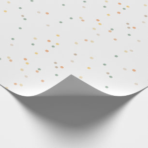 Cute Polka Dot Blue Yellow Terracotta Watercolor  Wrapping Paper