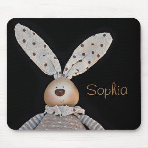 Cute Polka Dot Bunny Mouse Pad
