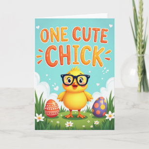 Cute Polka Dot Chick Card