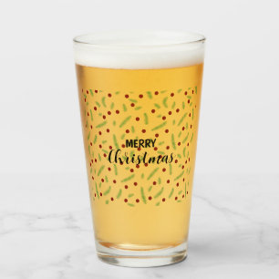 Cute polka dot Christmas tree Red Green pattern Glass