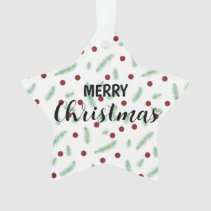 Cute polka dot Christmas tree Red Green pattern Ornament