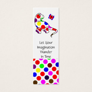 Cute Polka Dot Dinosaur Bookmark