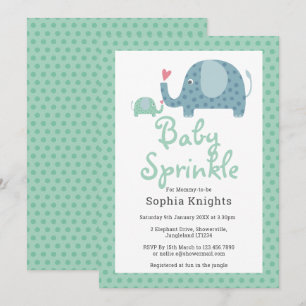 Cute Polka Dot Elephants Baby Sprinkle / Shower Invitation