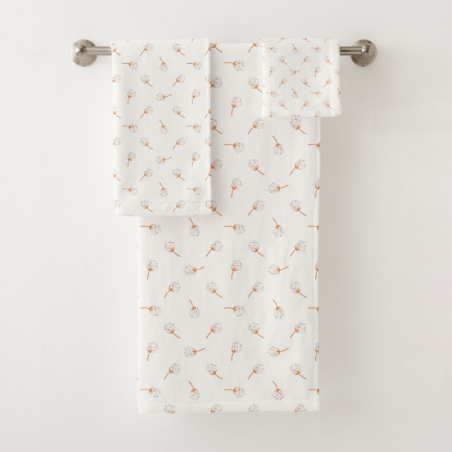 Cute Polka Dot Flower Pattern Bath Towel Set (Insitu)