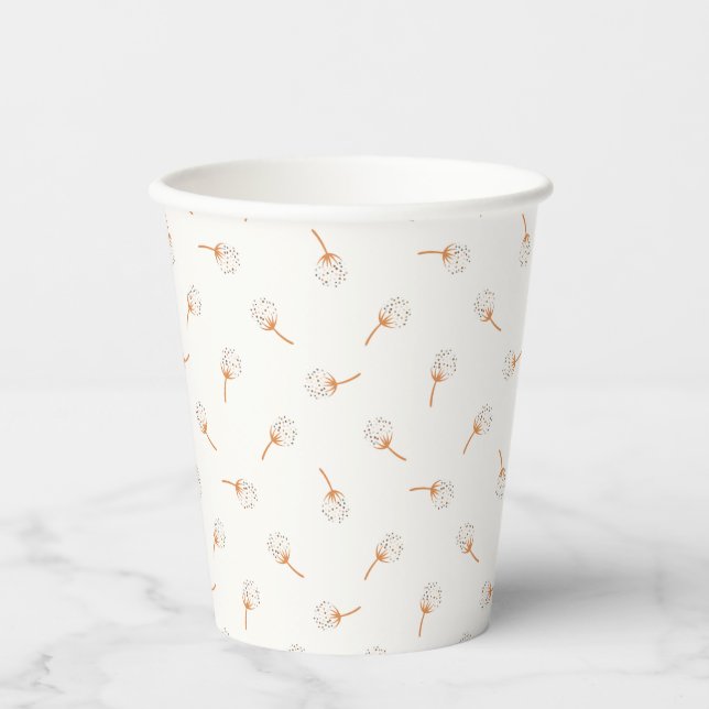 Cute Polka Dot Flower Pattern Paper Cups (Front)