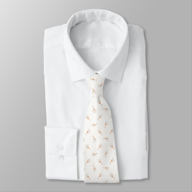 Cute Polka Dot Flower Pattern Tie (Tied)