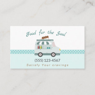 Cute Polka Dot Food Truck Business Card