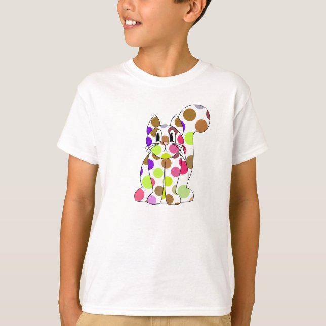 Cute Polka Dot Kitty Cat Shirt (Front)