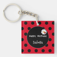 Cute Polka dot Ladybug Daisy Flower Birthday Party