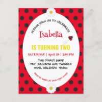 Cute Polka dot Ladybug Daisy Kids Birthday Partry