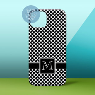 Cute Polka Dot Pattern and Monogram Case-Mate iPhone 14 Case