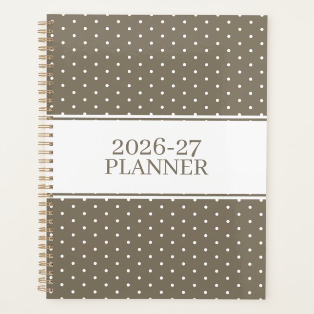 Cute Polka Dot Pattern  Planner (Front)