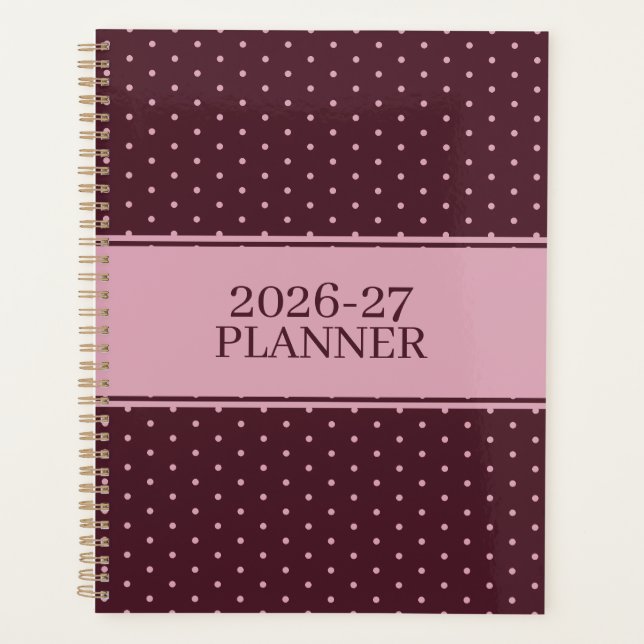 Cute Polka Dot Pattern Planner (Front)