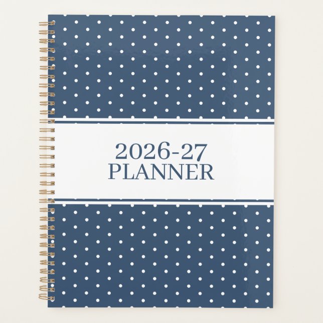 Cute Polka Dot Pattern Planner (Front)