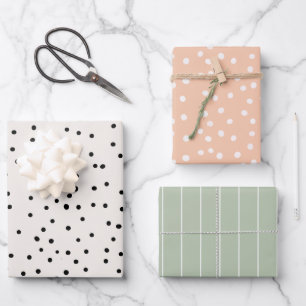 Cute Polka Dot Soft Colour Pastel Minimal  Wrapping Paper Sheet