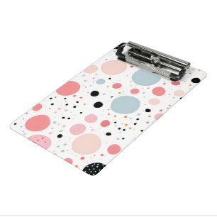 Cute polka dot spotty pattern white mini clipboard