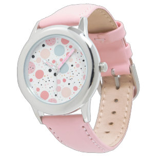Cute polka dot spotty pattern white watch